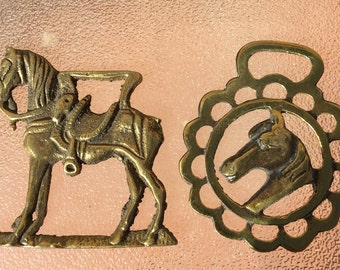 Two Vintage Horse Brass Both With A Horse Design