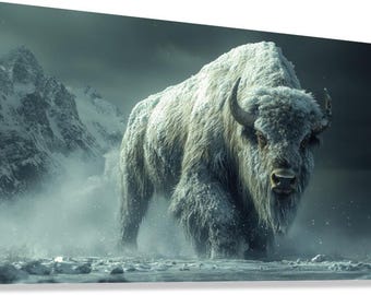 Winter Titan – Blizzard Bison Wall Art Print