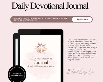 90-Day Daily Devotional Journal | Christian Prayer Journal | Faith Growth Planner | Bible Study Companion | Digital Download