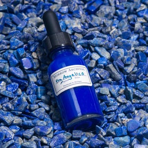 Flacon d'encre bleu lapis fait main Fra Angelico | Cadeau d'artiste de flacon compte-gouttes d'encre aquarelle aquarelle à pigment unique naturel