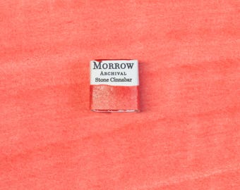 Stein Zinnoberrot Aquarellfarbe | Handmade, natürliches Mineralpigment