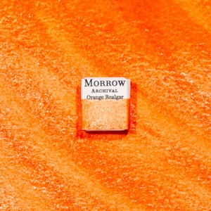 Oranje Realgar-waterverfverf | Handgemaakt, natuurlijk mineraal pigment