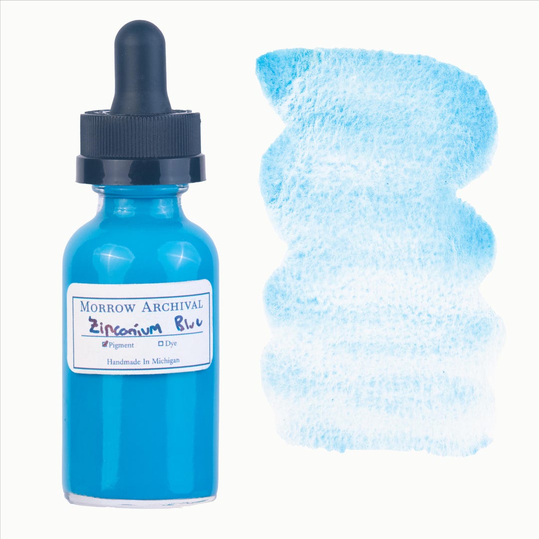 Zirconium Blue Watercolor Ink | Handmade, PB71 Pigment - Etsy