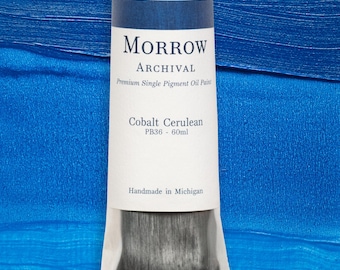 Cobalt Cerulean Oil Paint  |  Handmade, PB36 Single Pigment