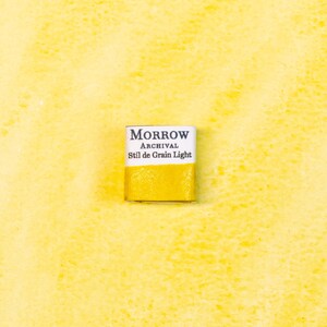 Stil de Grain Light Lake Yellow Pittura ad acquerello fatta a mano / Tutto naturale Monopigmento Miele Acquerello Mezza padella Regalo per artisti