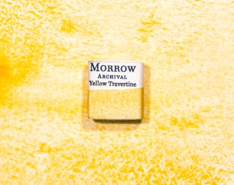 Yellow Travertine Watercolor Paint | Handmade, Natural Mineral Pigment