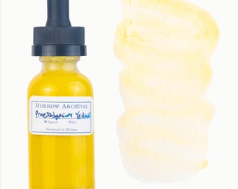 Praseodymium Yellow Watercolor Ink | Handmade, PY159 Pigment
