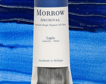 Lapis Blue Oil Paint  |  Handmade, Natural, Single Mineral Pigment