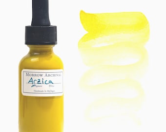 Arzica Weld Lake Yellow Watercolor Ink | Handmade, Natural Plant Pigment