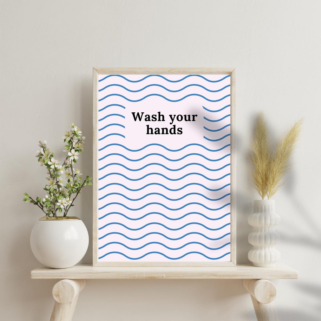 Wash Ur Hands Poster - Wall Art Print, Illustration, Kitchen Poster ...
