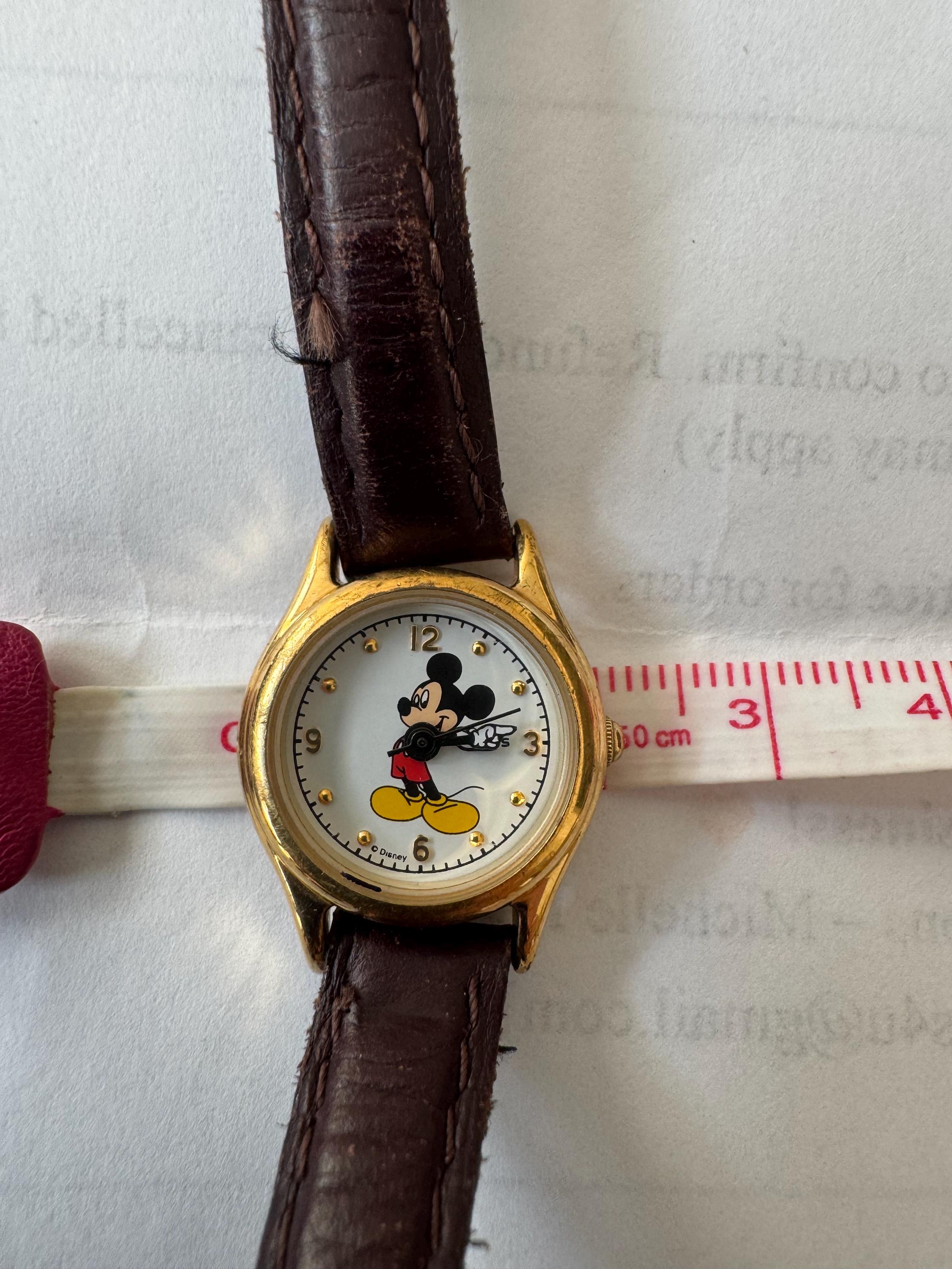 VINTAGE Lorus Mickey Mouse Gold and Brown Watches for sale From the house of Vintage Seiko is a Fun Watch  main image 2