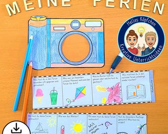 Holiday Review Camera Craft Template – Film Strip for Recounting Holiday Experiences | Holiday Storytelling for Primary School German PDF DIN A4