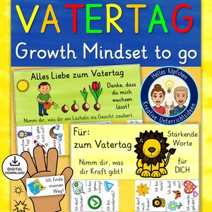 Vatertag Geschenk Affirmationen to go – PDF Bastelvorlage mit Sprüchen zum Abreißen | Papa oder Opa | Positives Vatertagsgeschenk A4 DEUTSCH