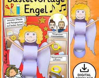 Crafting Angels – Christmas Craft Template for Elementary School Art & Religion | PDF A4 | Christmas Classroom Decorations (German)