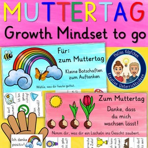 Muttertag Geschenk Sprüche to go – PDF Bastelvorlage mit Affirmationen zum Abreißen | Mama Oma | Positives Muttertagsgeschenk A4 DEUTSCH