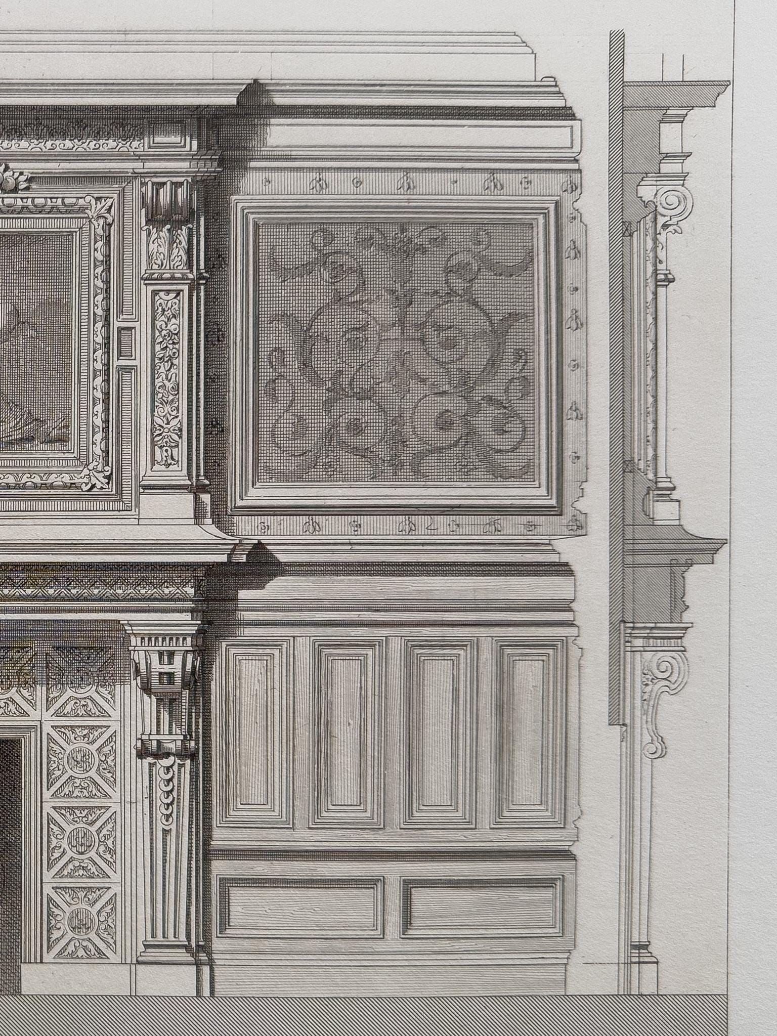 1877 - Original 19th Century Copper Engraving - Architectural Design ...