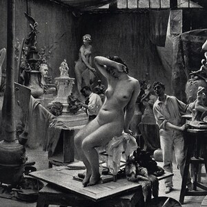 Sculptor's Studio after Paul Quinsac - Antique French Art Print, 1897