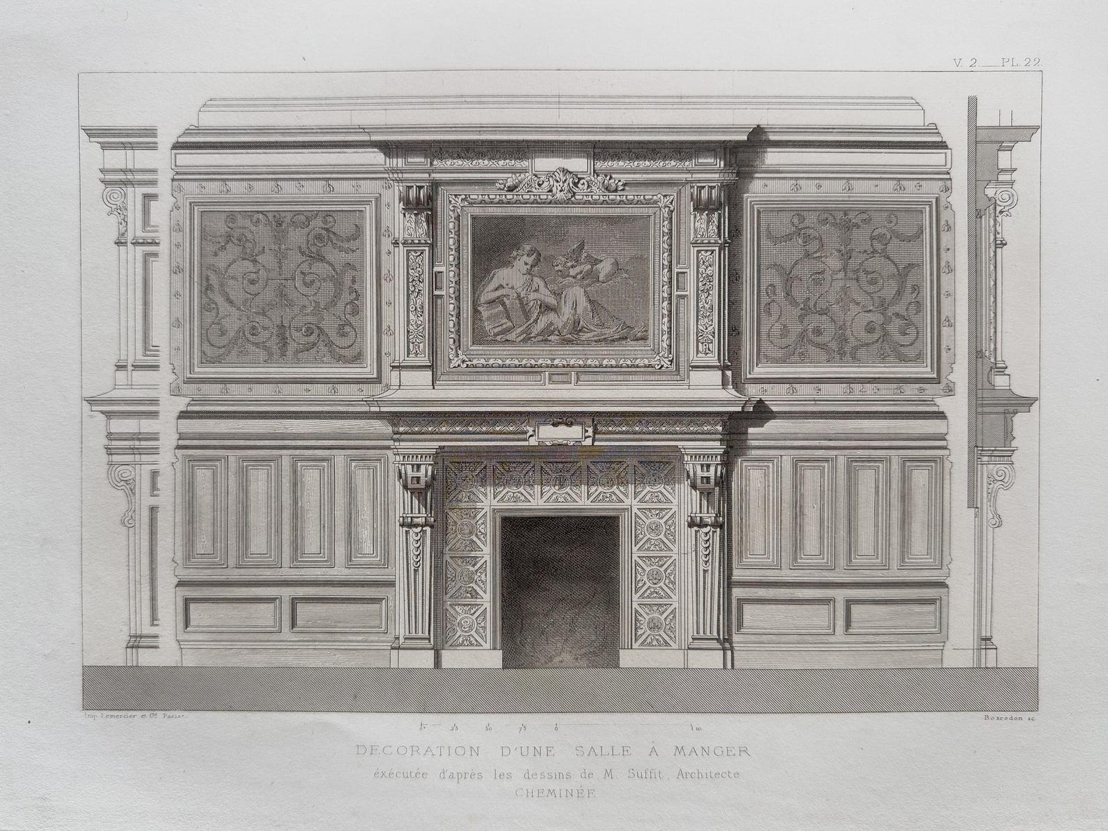 1877 - Original 19th Century Copper Engraving - Architectural Design ...