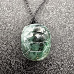 Jade Honu (turtle) Shell Pendant on Necklace