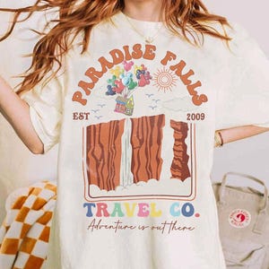 Vintage Disney Up Paradise Falls Est 2009 Travel Co T-shirt, Adventure Is Out There, Up Movie Balloon House Tee, Disneyland Family Tee