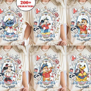 Personalized Disney Cruise Let's Cruise Mickey & Friends Family Cruise Trip Shirt, Disney Wish Dream, Wonder Fantasy, Disney Cruise Group