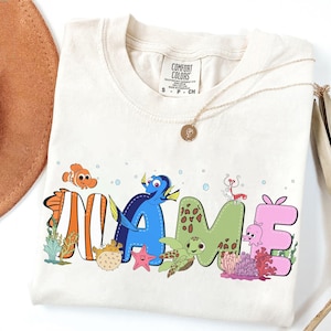 Custom Name Kids Toddler Finding Nemo Shirt, Personalized Disney Nemo Dory Squirt Pearl Shirt, Custom Disneyland Birthday Boy Girl Trip Tee
