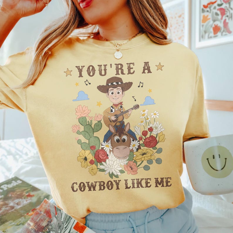 Comfortkleuren Toy Story 5 TS Jessie en Bulleyes Woody I Knew It I Knew You-shirt, You're A Cowboy Like Me-shirt, Woody Jessie Couple-T-shirt afbeelding 3