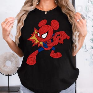 Maglietta Disney Mickey Spider, maglietta Disney Mickey Spiderman, maglietta per bambini Disney Spider, maglietta Disney Marvel Spider, Topolino e i suoi amici, fan MCU immagine 2