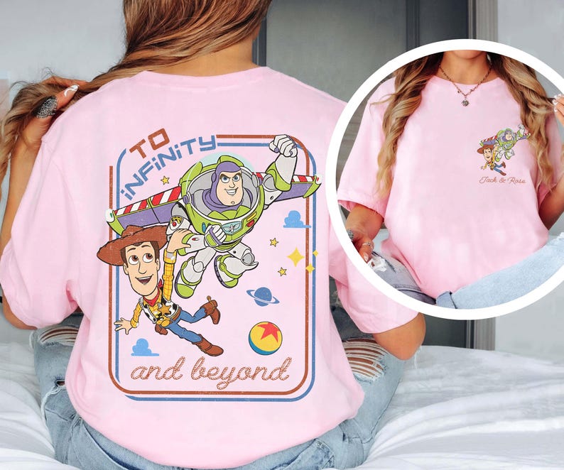 Camiseta de Disney Pixar Toy Story: Infinito y más allá, camiseta de Buzz Lightyear y Woody, camiseta de Toy Story Land, Magic Kingdom, viaje familiar a Disney imagen 3