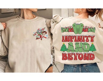 Retro Vintage Toy Story To Infinity and Beyond Christmas Shirt, Buzz Lightyear Shirt, Woody Shirt, Toy Story Mickey's Very Merry Xmas Tee
