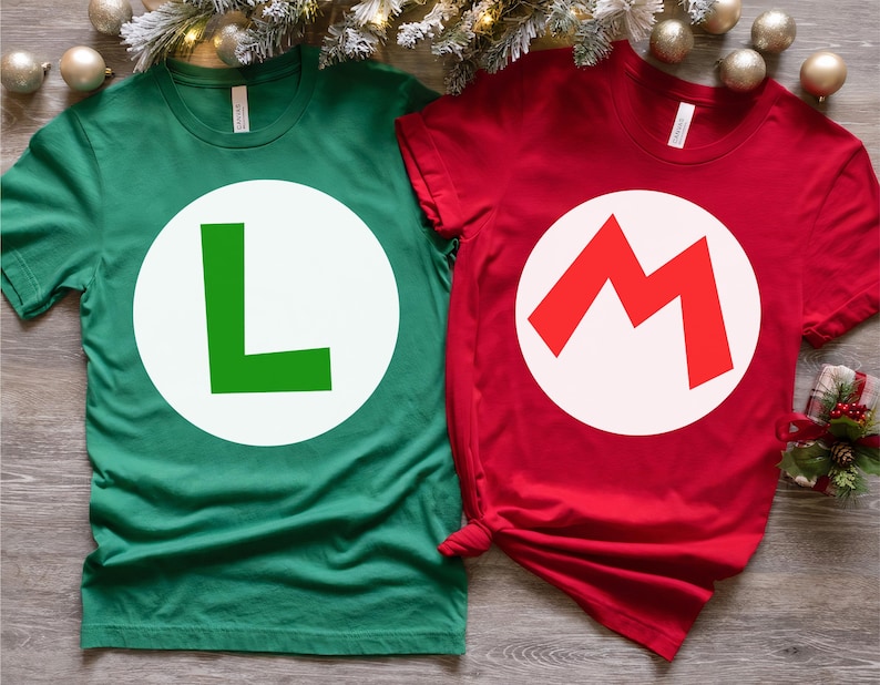 Nintendo Super Mario Icon Costume Halloween Logo Shirt,Mario Luigi Princess Peach Toad Yoshi Bowser Halloween Tee,Mario Costume Matching Tee image 1