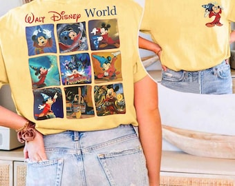 2-seitiges Disney Fantasia T-Shirt, Micky Magie Shirt, Fantasia Zauberer Shirt, Mickey Fantasmic Tee, Micky Maus Magier Retro Shirt