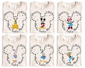 Camisetas personalizadas de todos los personajes de Disney, camiseta retro de todos los personajes de Disneyland de Walt Disney, camiseta personalizada de Disney, camiseta de Mickey y sus amigos