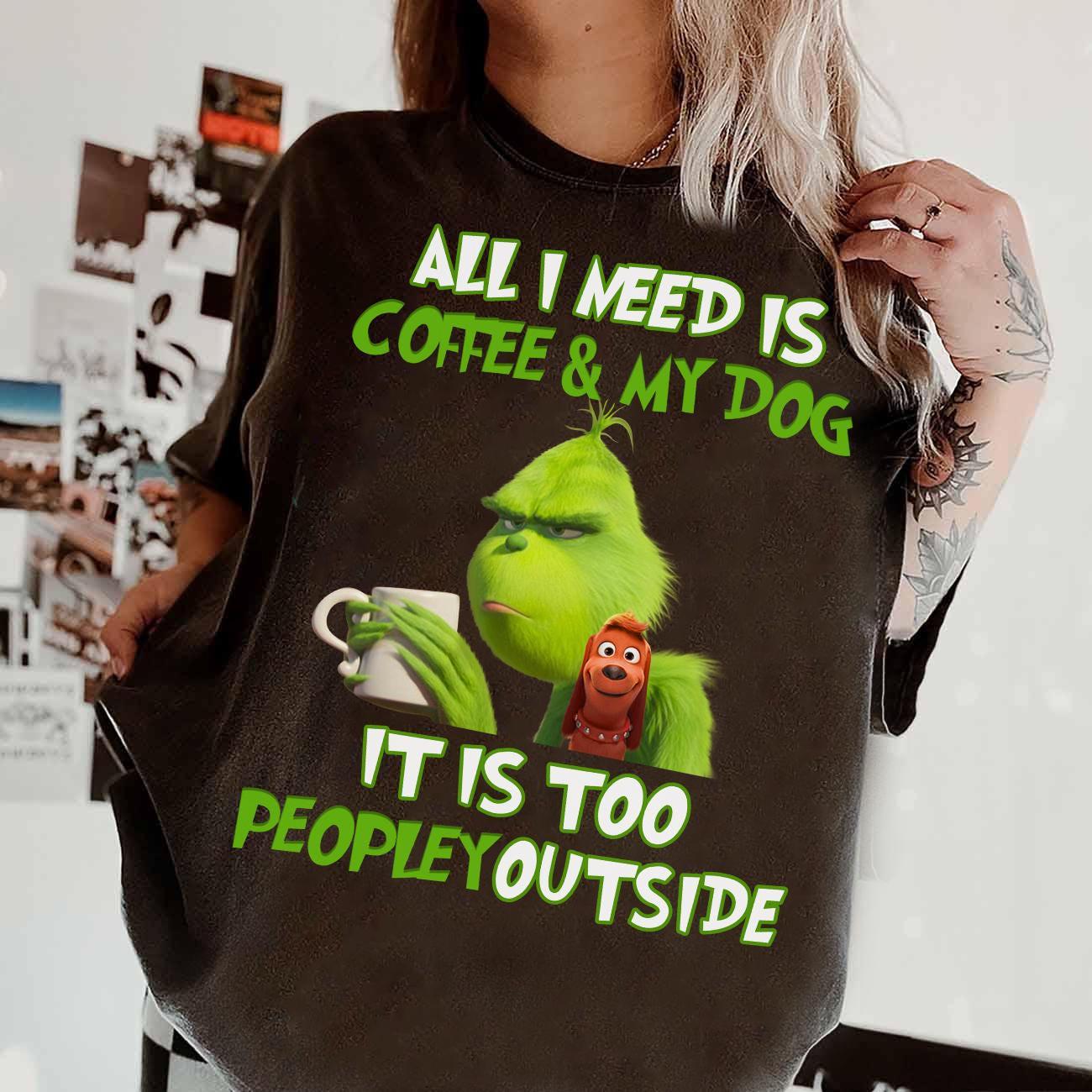 TShirt-People Felpa Con Cappuccio Unisex – Grumpy Grinch, Nero, XXXL – Cotone, Manica Lunga