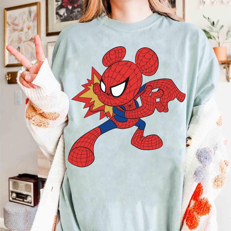 Maglietta Disney Mickey Spider, maglietta Disney Mickey Spiderman, maglietta per bambini Disney Spider, maglietta Disney Marvel Spider, Topolino e i suoi amici, fan MCU immagine 5