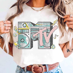 MTV Logo Vintage I Want My Boombox Graphic T-Shirt, Music Television Tee, MTV Logo T-shirt, Retro 80s & 90s MTV Wash Family Matching Tee