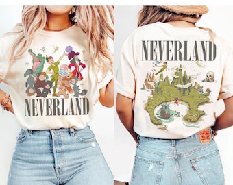 2-sided Disney Peter Pan Never Grow Up Shirt, Peter Pan Neverland Shirt, Tinker Bell Wendy Flight to Neverland Tee, Disney Girls Trip Shirts