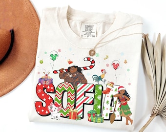 Custom Name Kids Toddler Disney Moana Christmas Costume Shirt, Maui Hei Hei Tee,Personalized Disney Xmas Shirt, Custom Birthday Boy Girl Tee