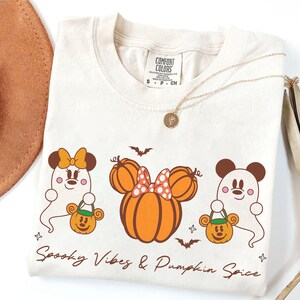 Disney Mickey Minnie Ghost Spooky Vibes and Pumpkin Spice Halloween Shirt, Mickey's Not So Scary Halloween Party, Halloween Disney Girl Trip