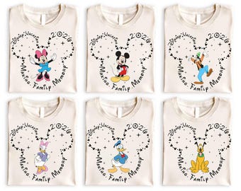 Camisetas personalizadas de todos los personajes de Disney, camiseta retro de todos los personajes de Disneyland de Walt Disney, camiseta personalizada de Disney, camiseta de Mickey y sus amigos
