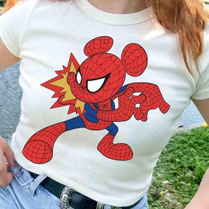 Maglietta Disney Mickey Spider, maglietta Disney Mickey Spiderman, maglietta per bambini Disney Spider, maglietta Disney Marvel Spider, Topolino e i suoi amici, fan MCU immagine 6