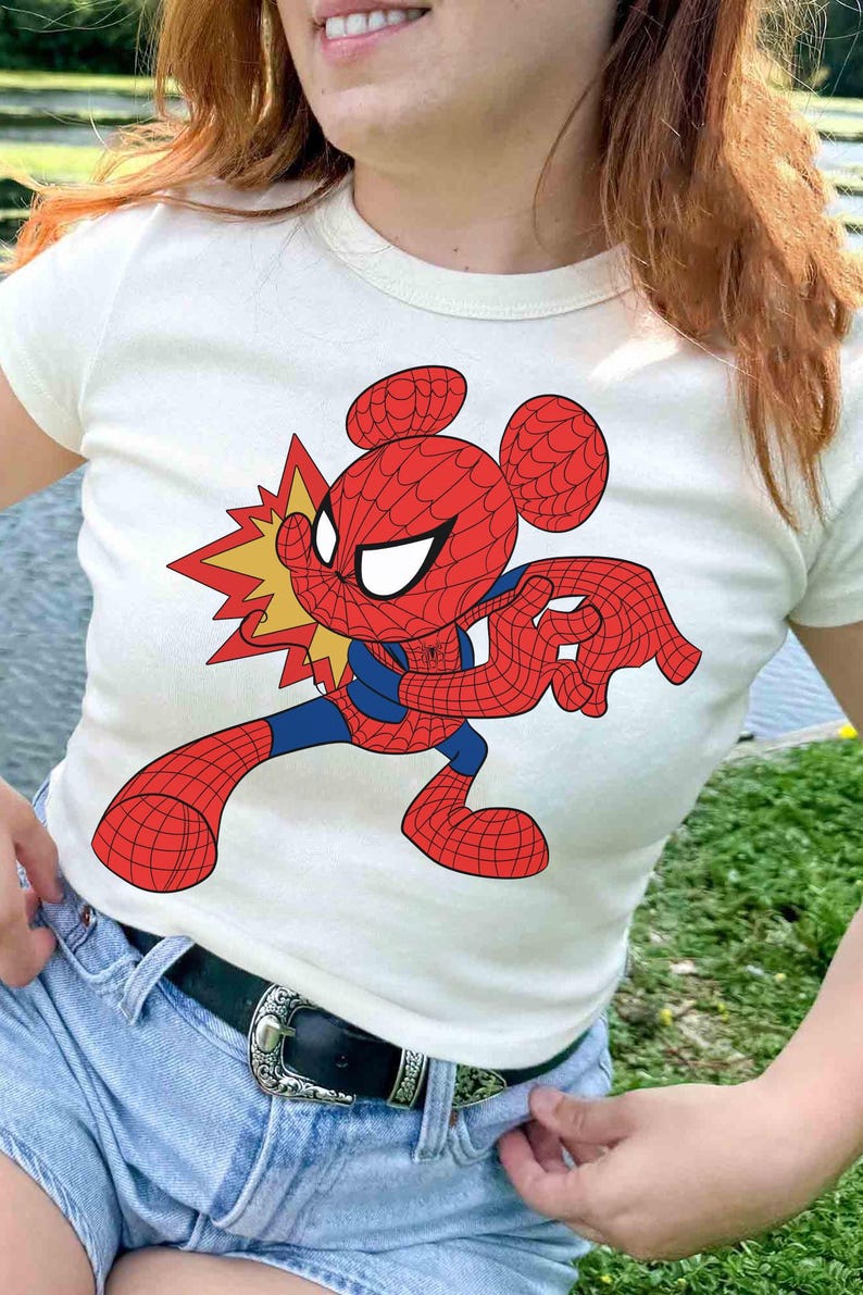 Maglietta Disney Mickey Spider, maglietta Disney Mickey Spiderman, maglietta per bambini Disney Spider, maglietta Disney Marvel Spider, Topolino e i suoi amici, fan MCU immagine 6