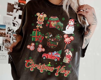 Disney Christmas Vibes Sneeuwpop Mickey Ears Gingerbread Cookies T-shirt, kerstkoffie, bijpassende shirt Mickey's Very Merry Christmas Party