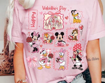 Coquette bows Mickey and Friends Disney Valentine Shirt, Happy Valentine's Day 2026, WDW Disneyland Valentine Gift For Her Matching Tee