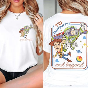 Camiseta de Disney Pixar Toy Story: Infinito y más allá, camiseta de Buzz Lightyear y Woody, camiseta de Toy Story Land, Magic Kingdom, viaje familiar a Disney imagen 2