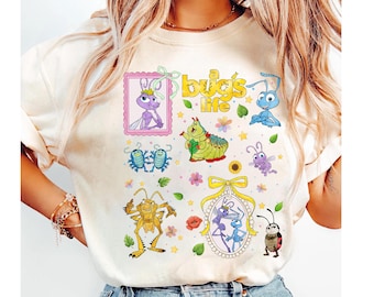 Coquette Bow Disney A Bug's Life Shirt, Watercolor A Bug's Life Mirror Bow Tee, Heimlich Princess Atta Flik Shirt, Disneyland Family Tee
