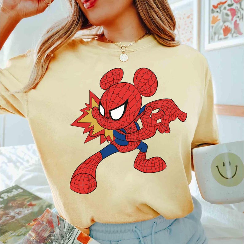 Maglietta Disney Mickey Spider, maglietta Disney Mickey Spiderman, maglietta per bambini Disney Spider, maglietta Disney Marvel Spider, Topolino e i suoi amici, fan MCU immagine 4