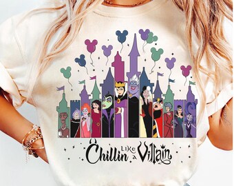 Disney Villain Girls Chillin Like A Villain Halloween Tee Bad Witches Club Castle Shirt,Villain Evil Queen Maleficent Ursula Yzma Tee