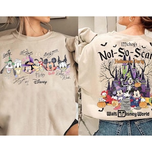 Vintage-Shirt mit zweiseitigem Aufdruck „Mickey's Not So Scary“, Disney Epcot „Haunt Around The World“ Halloween-T-Shirt, Mickey & Friends Halloween 2026 T-Shirt