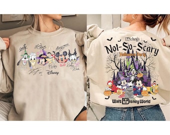 2 Sided Vintage Mickey's Not So Scary Shirt, Disney Epcot Haunt Around The World Halloween T-shirt, Mickey & Friends Halloween 2026 Tee